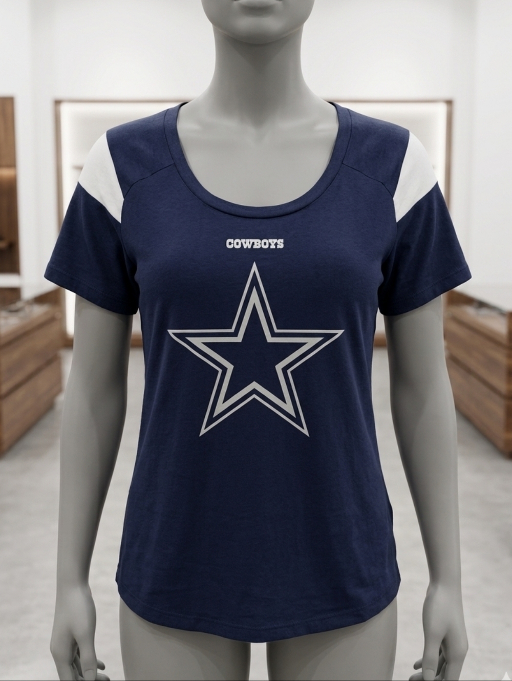 Dallas Cowboys Women's Rayna Jersey-Style T-Shirt - Size M - Like New!